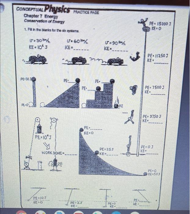 Solved CONCEPTUAL Physics PRACTICE PAGE Chapter 7 Energy | Chegg.com