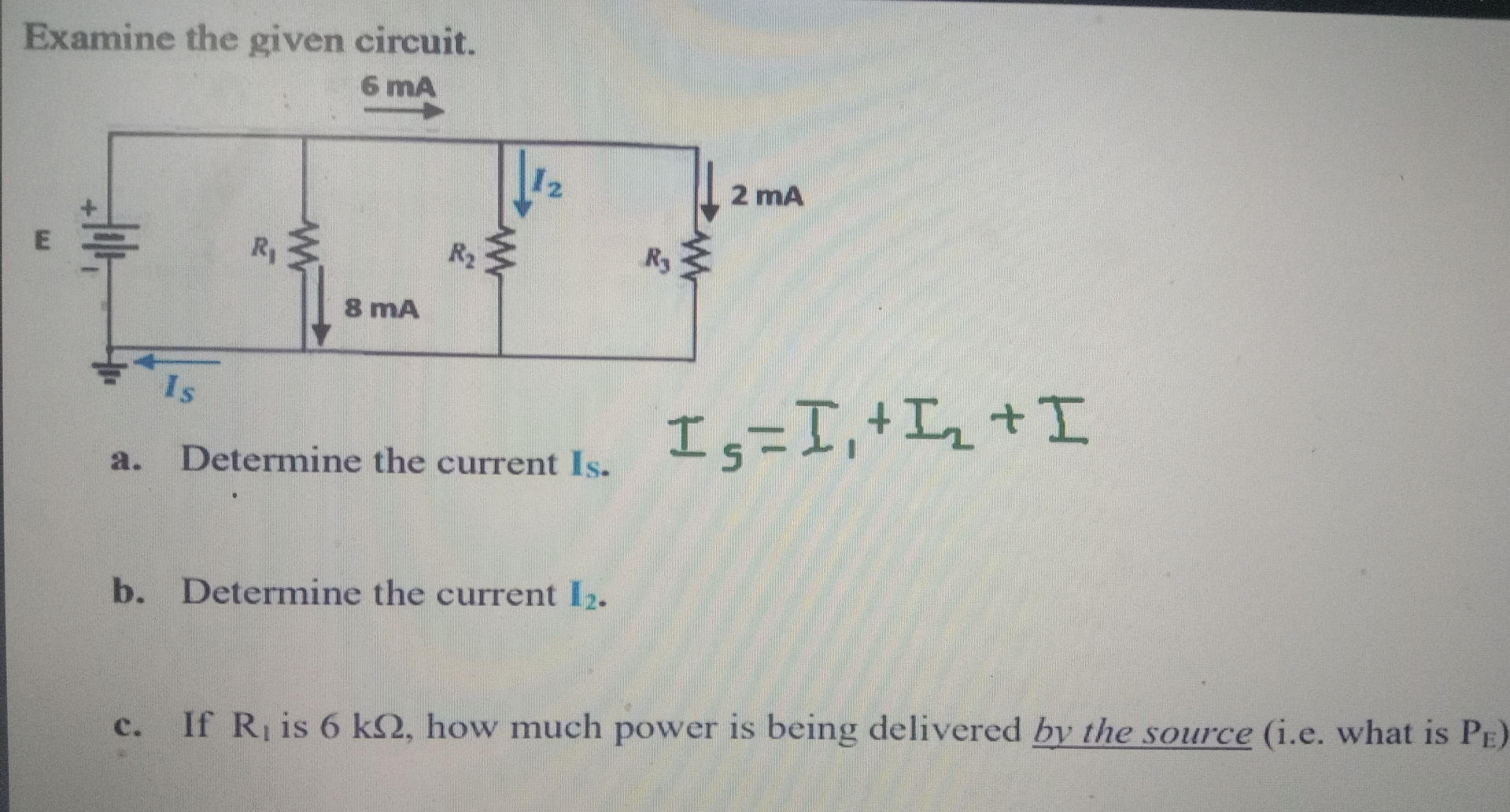 Solved Examine The Given Circuit.a. ﻿Determine The Current | Chegg.com