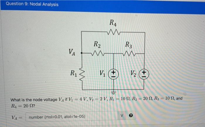 Solved Question 9: Nodal Analysis RA R2 R3 VAM M R1 Vi # V2+ | Chegg.com
