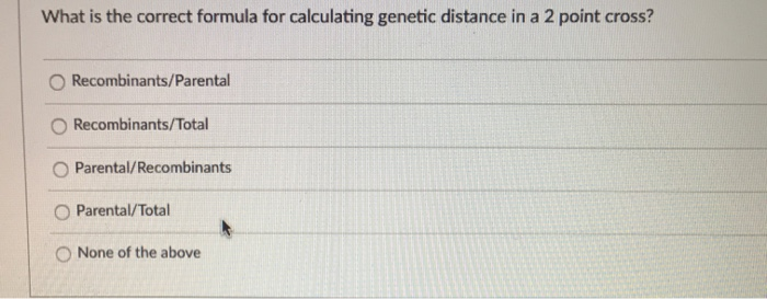 Solved What is the correct formula for calculating genetic | Chegg.com