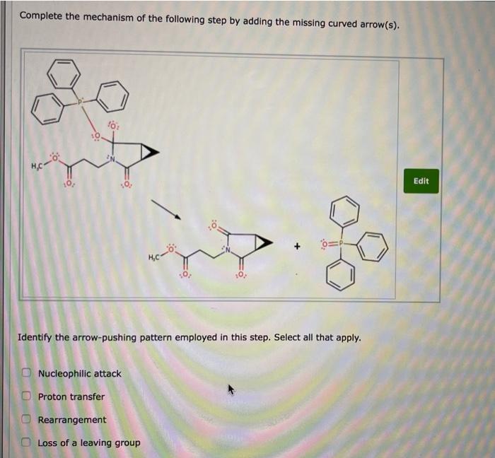 Solved Complete the mechanism of the following step by | Chegg.com