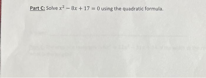 solve x 2 8x 17 0