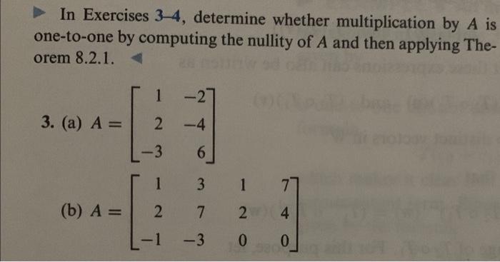 Solved In Exercises 3-4, Determine Whether Multiplication By | Chegg.com