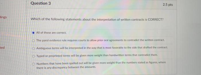 Solved Question 3 2.5 pts Hings Which of the following | Chegg.com