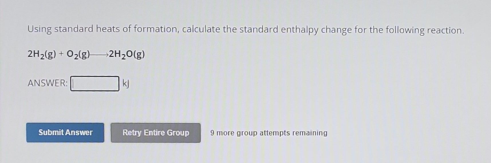 Solved Using standard heats of formation, calculate the