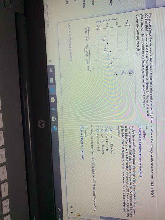 Solved a. What is the average yearly increase from 2003 to