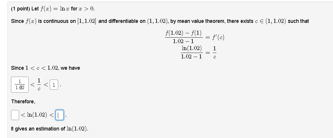 Solved 1 ﻿point ﻿let F X Lnx ﻿for X 0 Since F X ﻿is