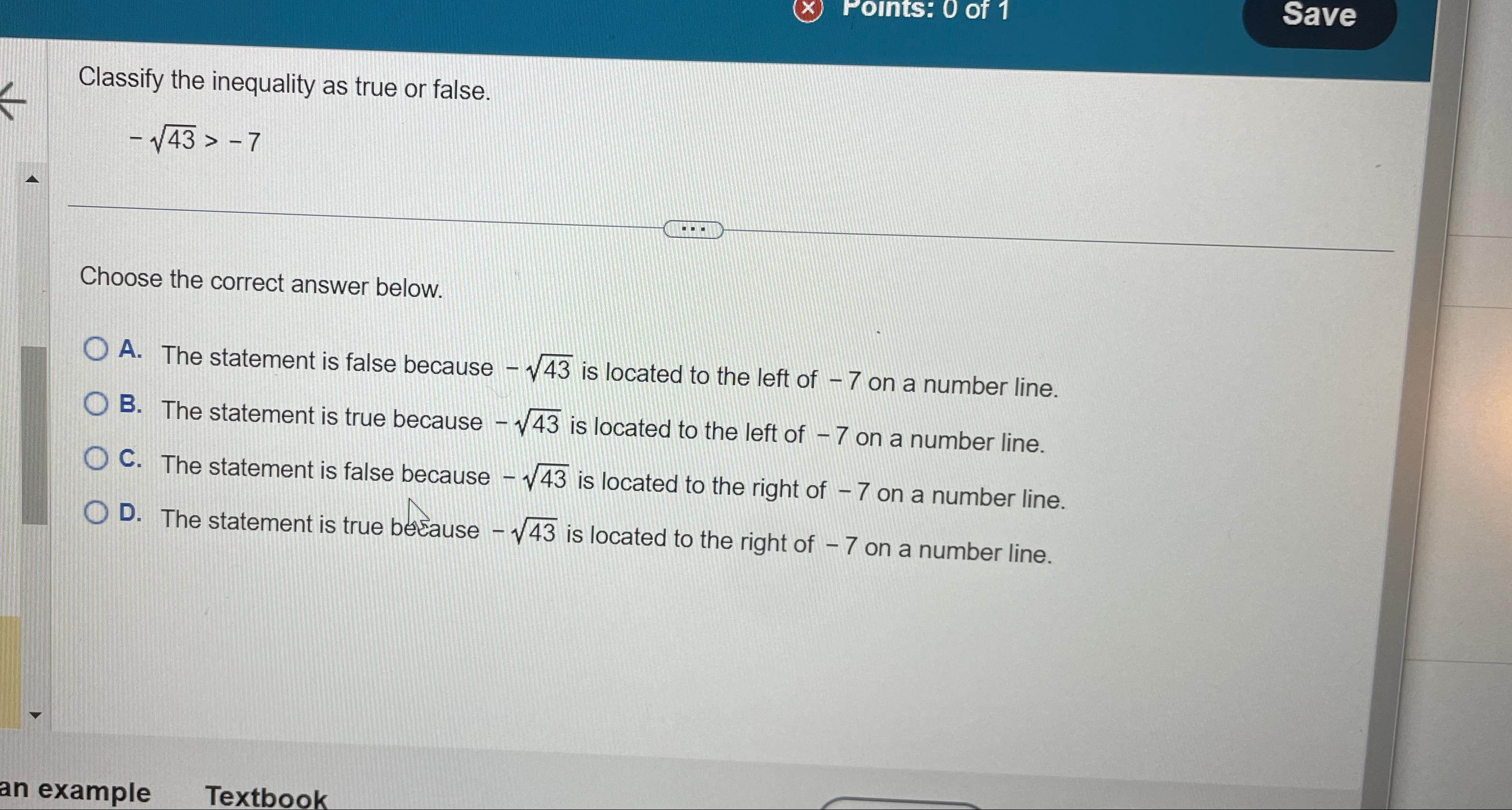 solved-classify-the-inequality-as-true-or-chegg