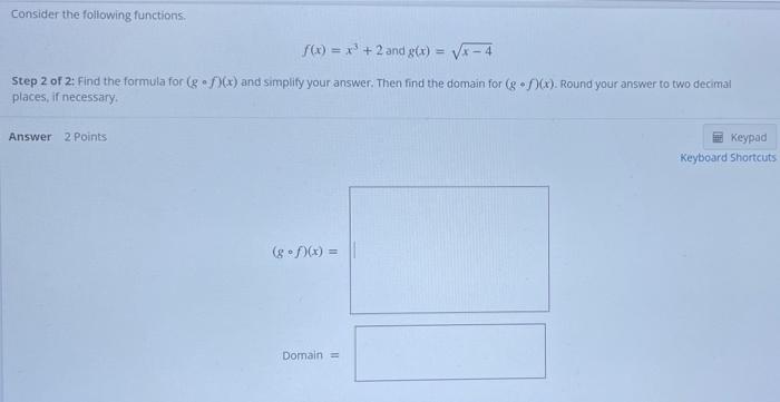 Solved Consider the following functions: f(x)=x3+2 and | Chegg.com