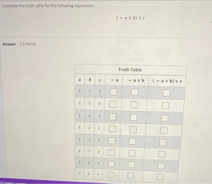 Solved Complete the truth table for the following | Chegg.com