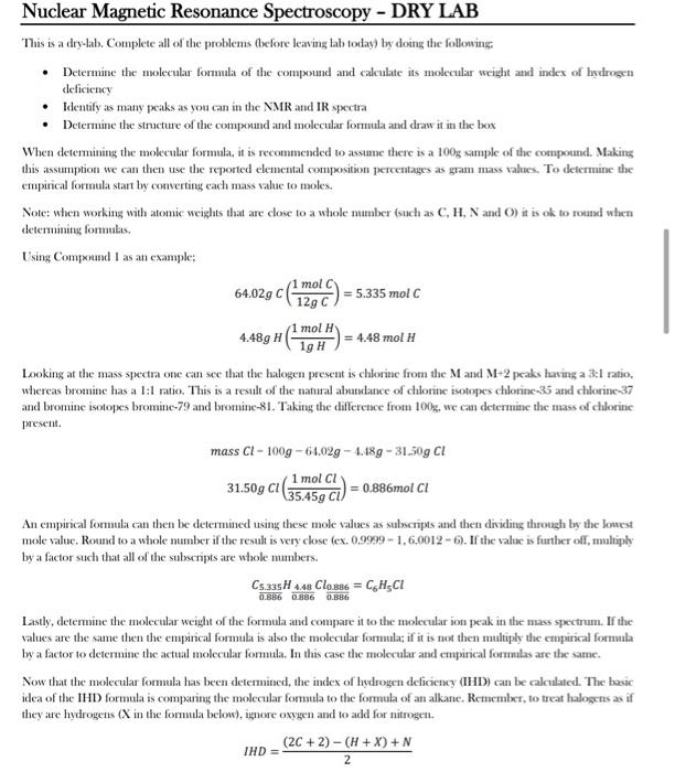 Solved Nuclear Magnetic Resonance Spectroscopy Objectives: | Chegg.com