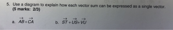 Solved 5. Use a diagram to explain how each vector sum can | Chegg.com