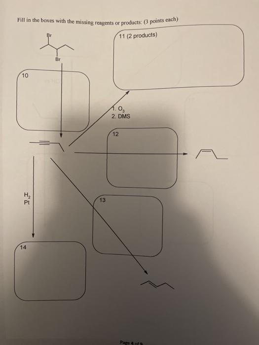 Solved Fill in the boxes with the missing reagents or | Chegg.com