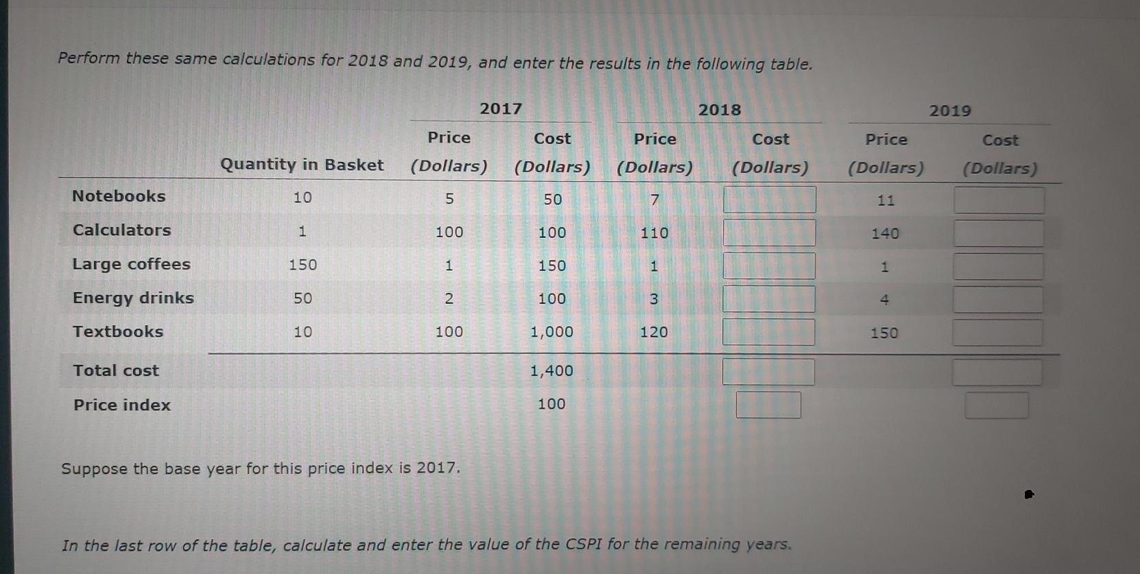 Solved 1. Calculating Inflation Using A Simple Price Index | Chegg.com