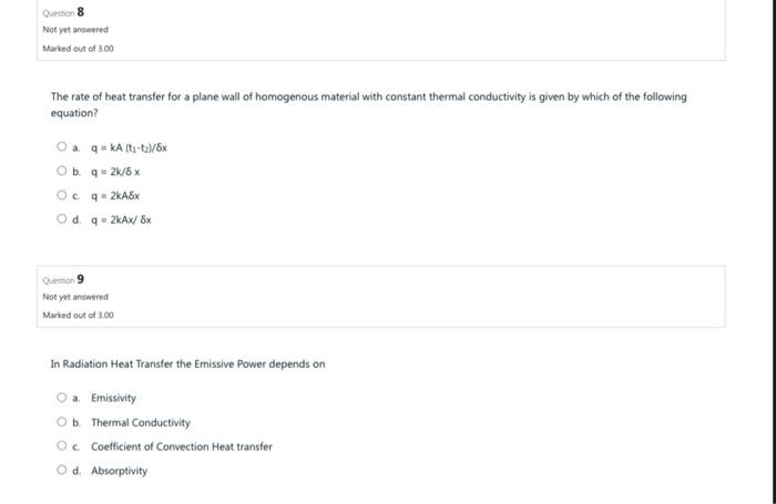 Solved Quention 8 Not yet anwered Marked oun ef 3.00 The | Chegg.com