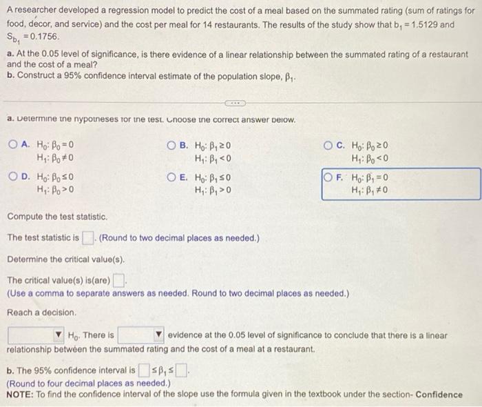 Solved A researcher developed a regression model to predict | Chegg.com