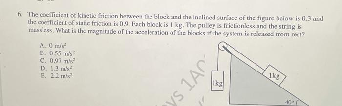 Solved The coefficient of kinetic friction between the block | Chegg.com