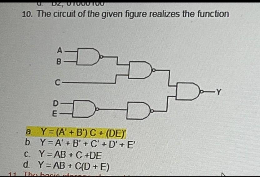 Solved 10. The Circuit Of The Given Figure Realizes The | Chegg.com