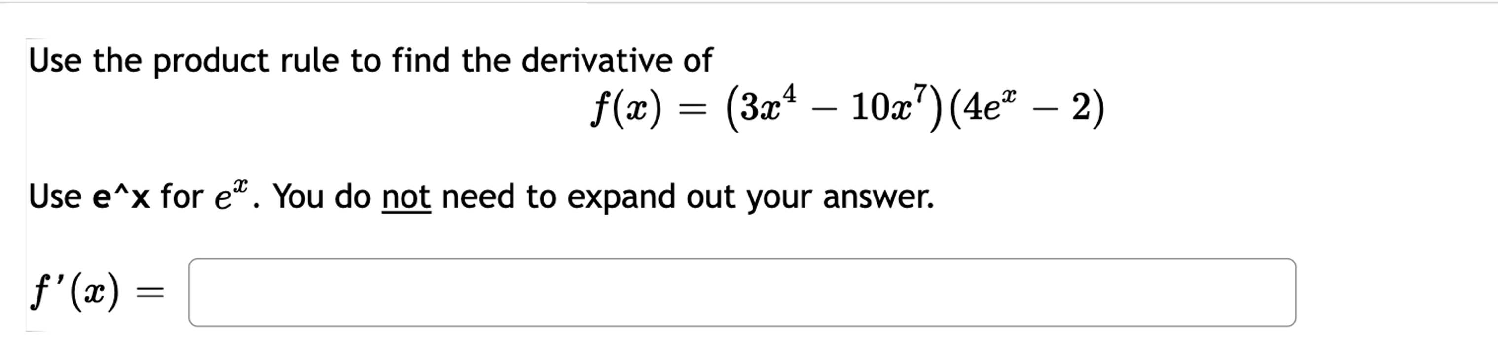 Solved Use The Product Rule To Find The Derivative