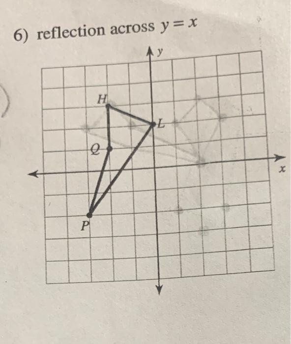 6) reflection across \( y=x \)