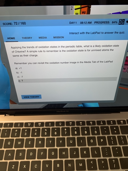 2 N Na Mg Score 72 160 Day1 08 12 Am Progress 64 Chegg Com