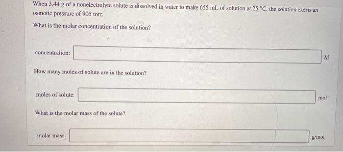 Solved When 3.44 g of a nonelectrolyte solute is dissolved | Chegg.com