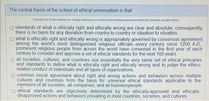 define ethical universalism