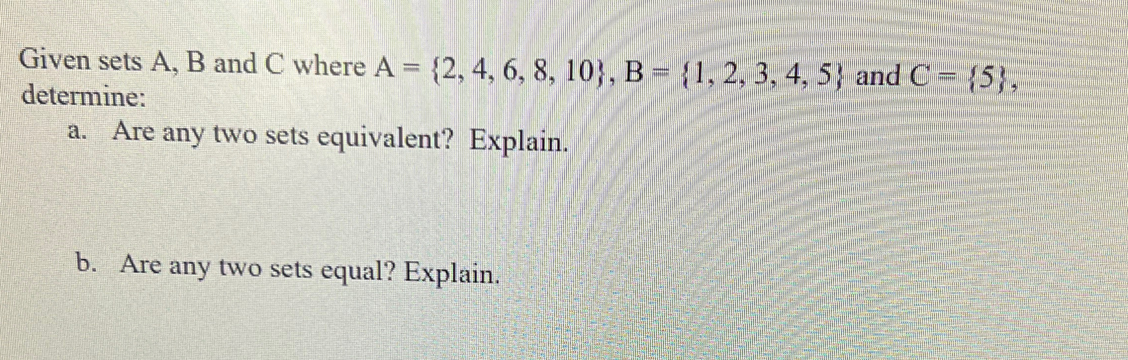 Curated visual reference: Picture Idea: Solved Given Sets A B And C Where