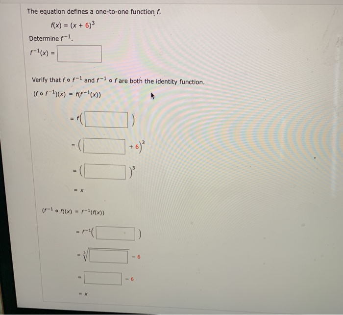 Solved The equation defines a one-to-one function f. f(x) = | Chegg.com