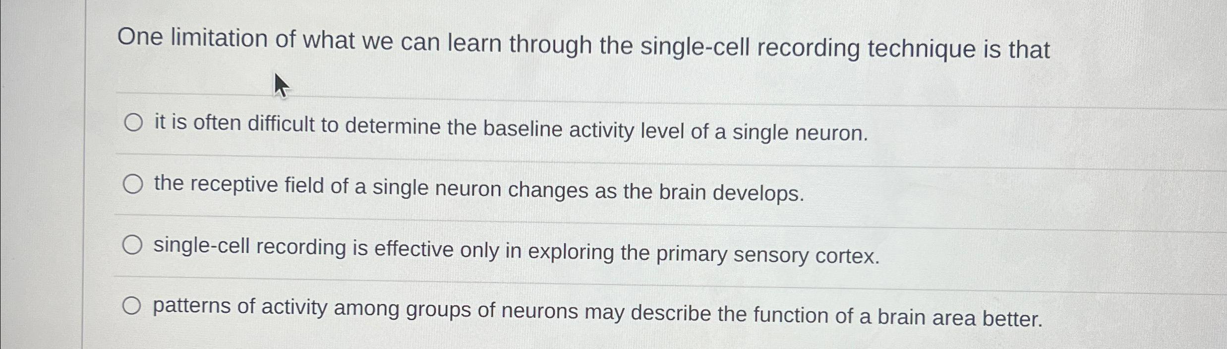 Solved One limitation of what we can learn through the | Chegg.com