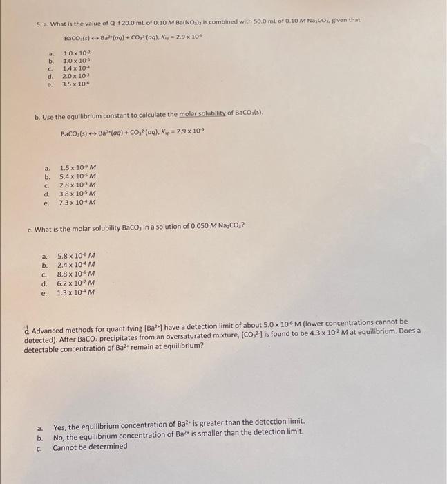 Solved this is all part of one problem. question 5 a,b,c and | Chegg.com
