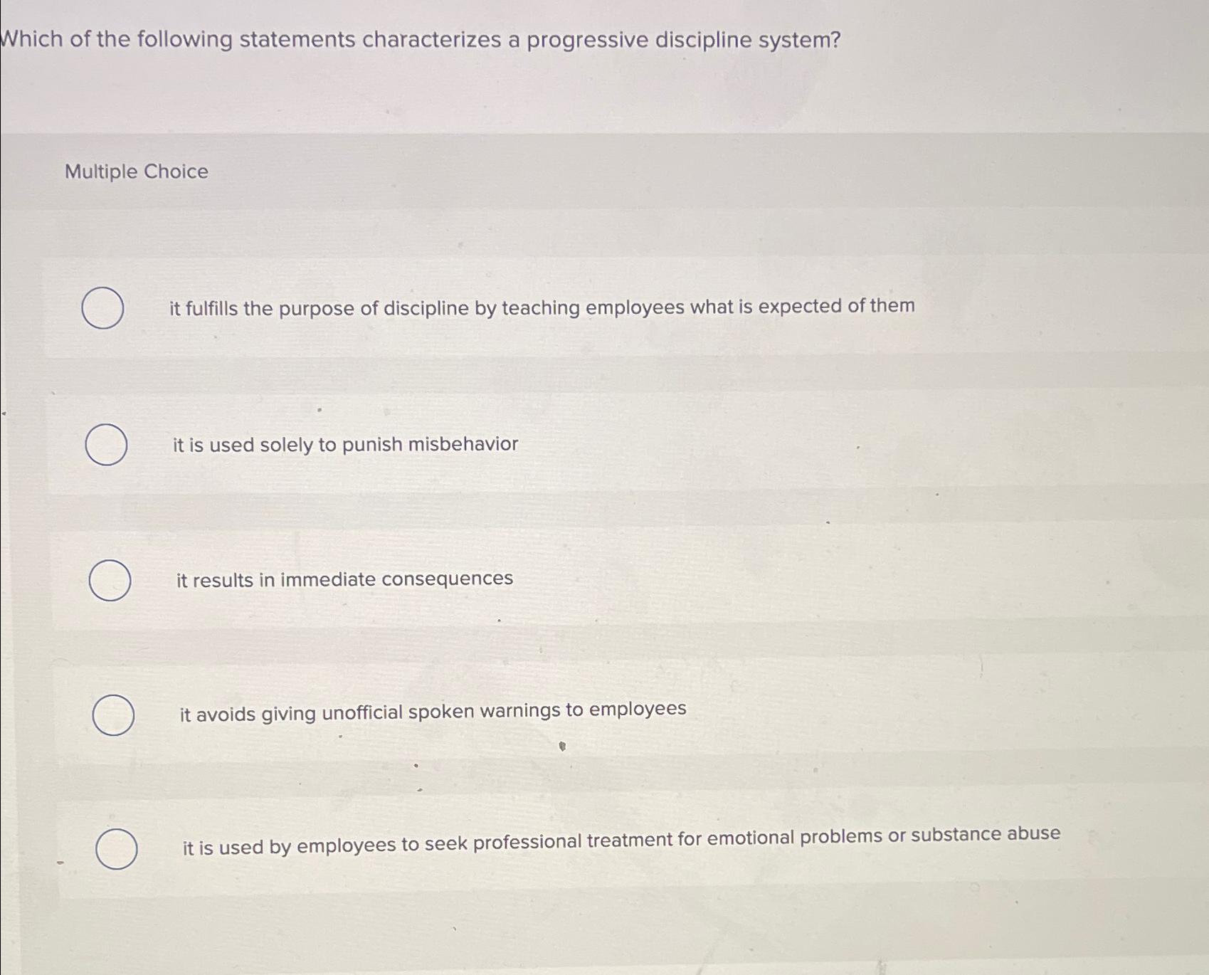 Solved Which of the following statements characterizes a | Chegg.com