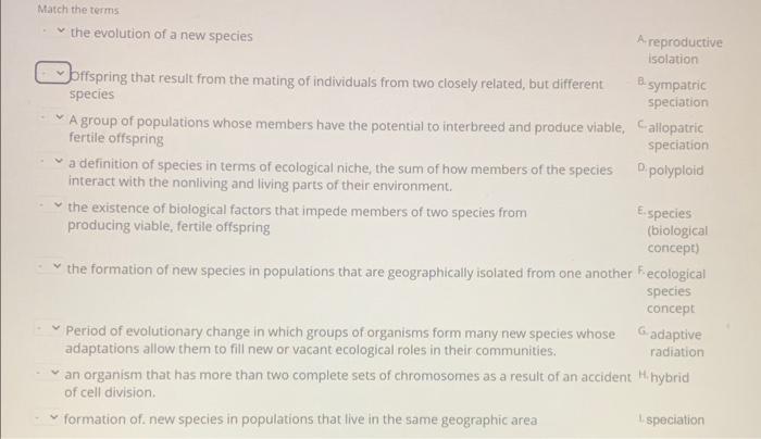 évolution de la définition de la spéciation