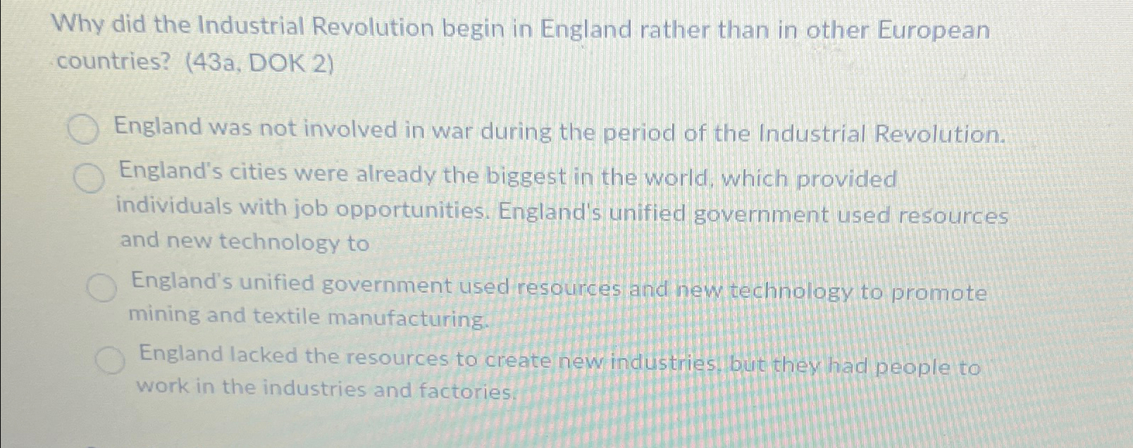 why did the industrial revolution began in england dbq essay