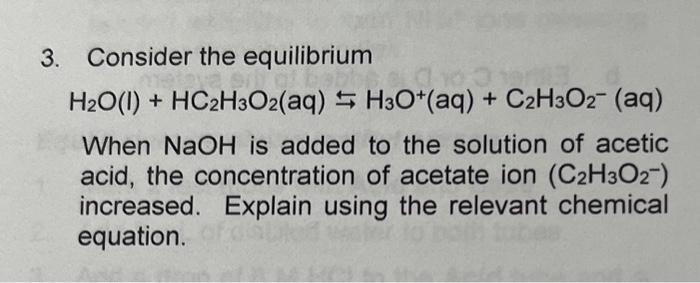 Solved Consider the equilibrium | Chegg.com