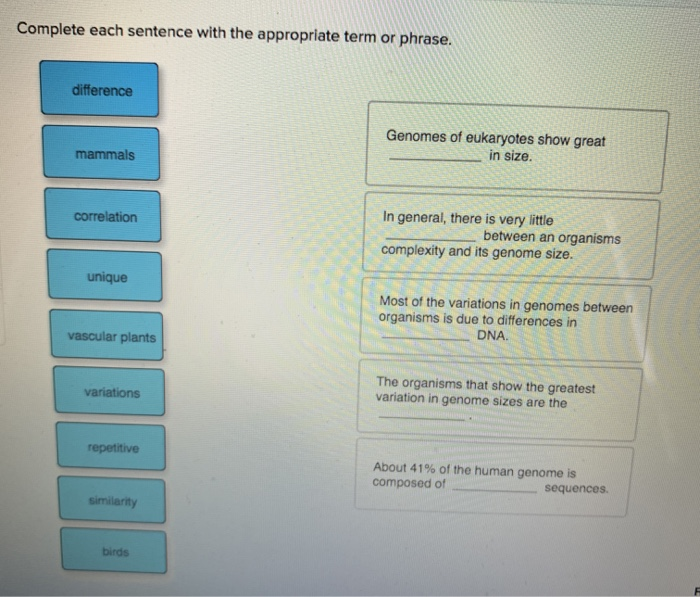 Solved Complete Each Sentence With The Appropriate Term Or