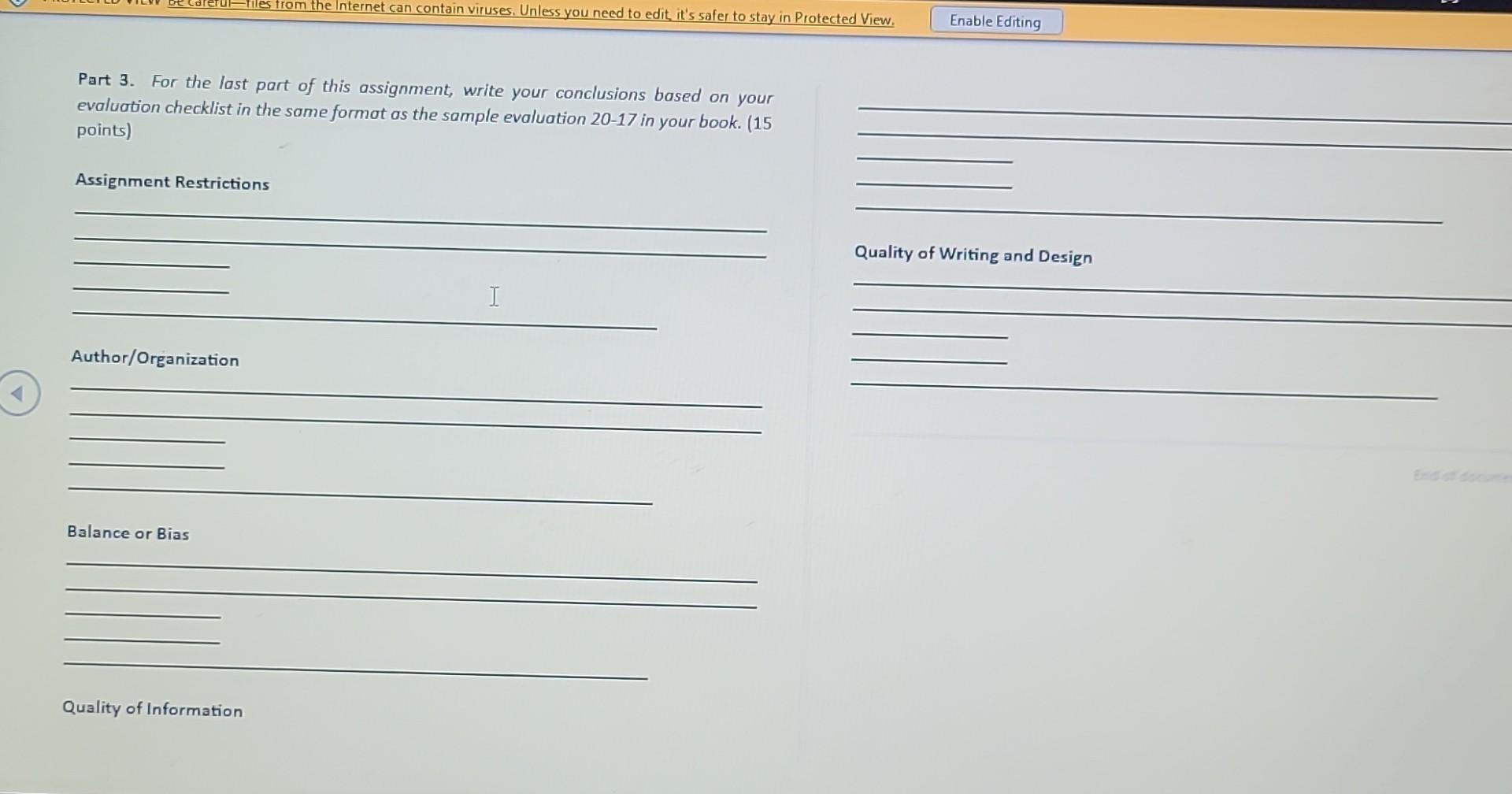 Part 3. For the last part of this assignment, write | Chegg.com