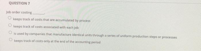 Solved QUESTION 11 Direct materials costs are transferred | Chegg.com