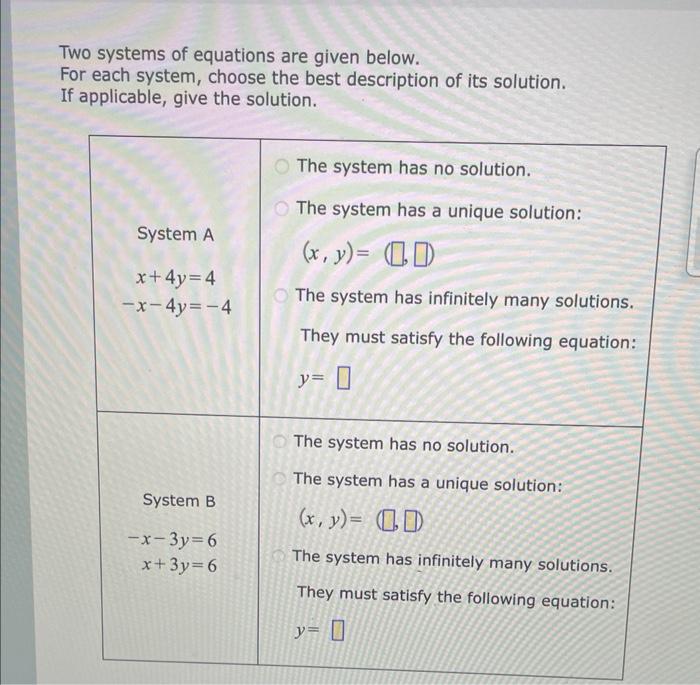 use substitution to find the solution to the system of equations. 5x 7y=-29