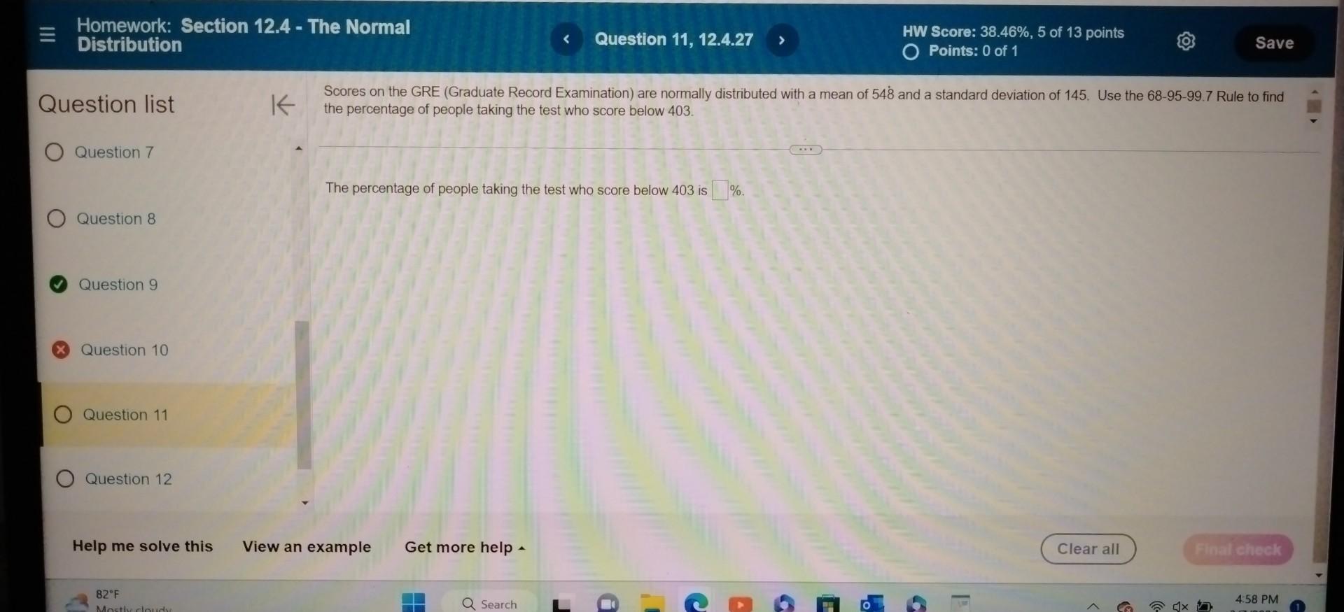 Solved ≡ Homework: Section 12.4 - The Normal Distribution | Chegg.com