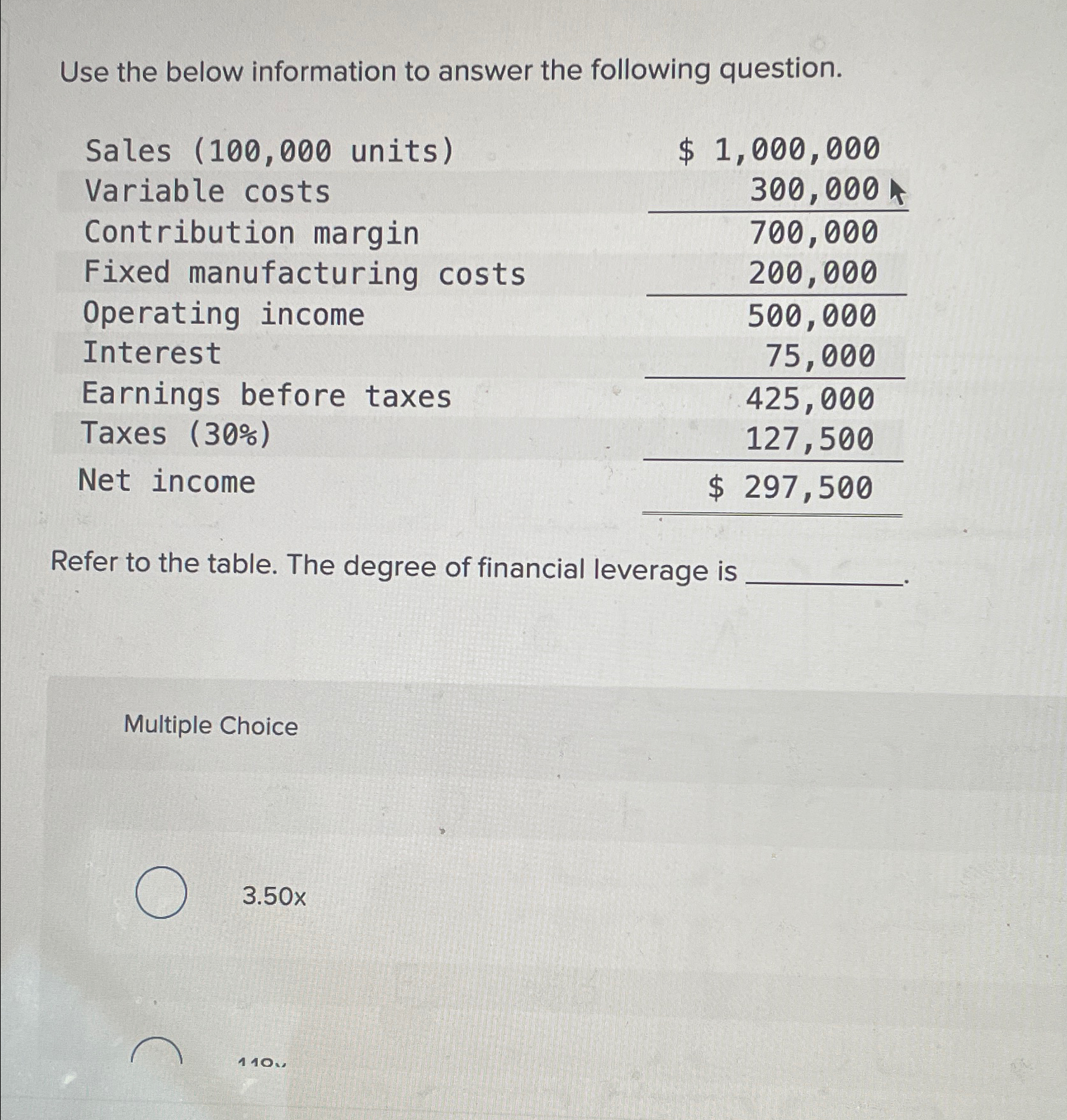 Solved Use the below information to answer the following | Chegg.com