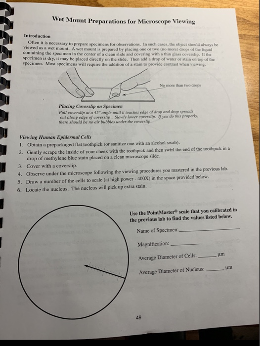 Wet Mount Preparations for Microscope Viewing