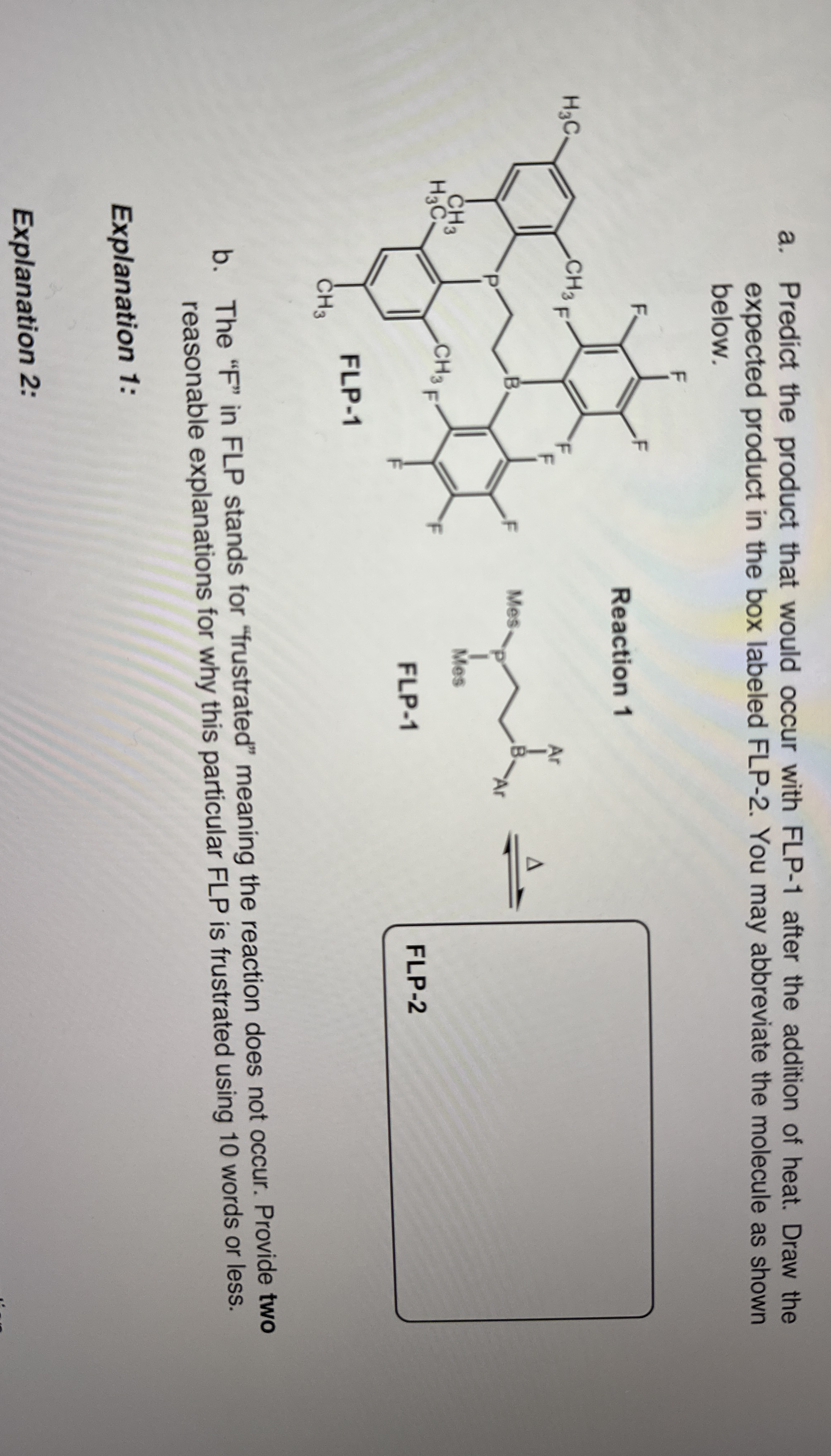 a. ﻿Predict the product that would occur with FLP-1 | Chegg.com