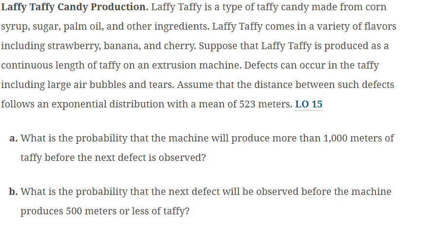 Solved Laffy Taffy Candy Production. Laffy Taffy is a type | Chegg.com