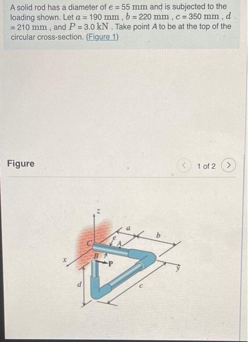 Solved A solid rod has a diameter of e=55 mm and is | Chegg.com