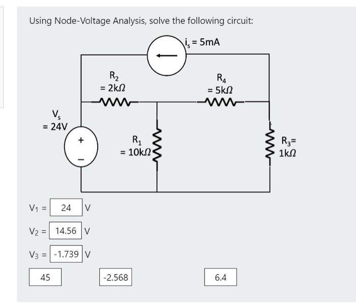 Solved Using Node-Voltage Analysis, Solve The Following | Chegg.com