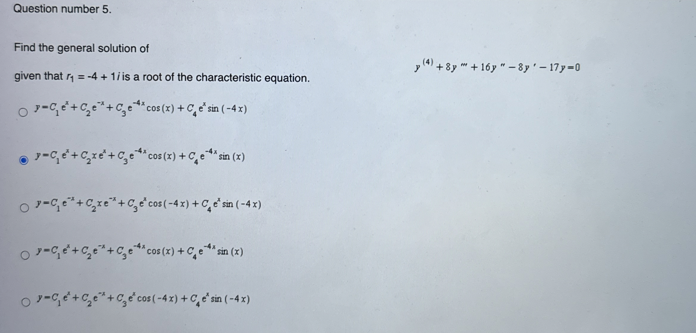 Solved Question number 5.Find the general solution ofgiven | Chegg.com