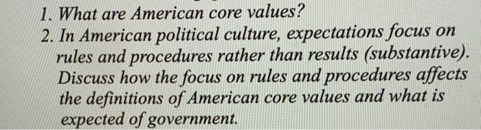 core values of american political culture