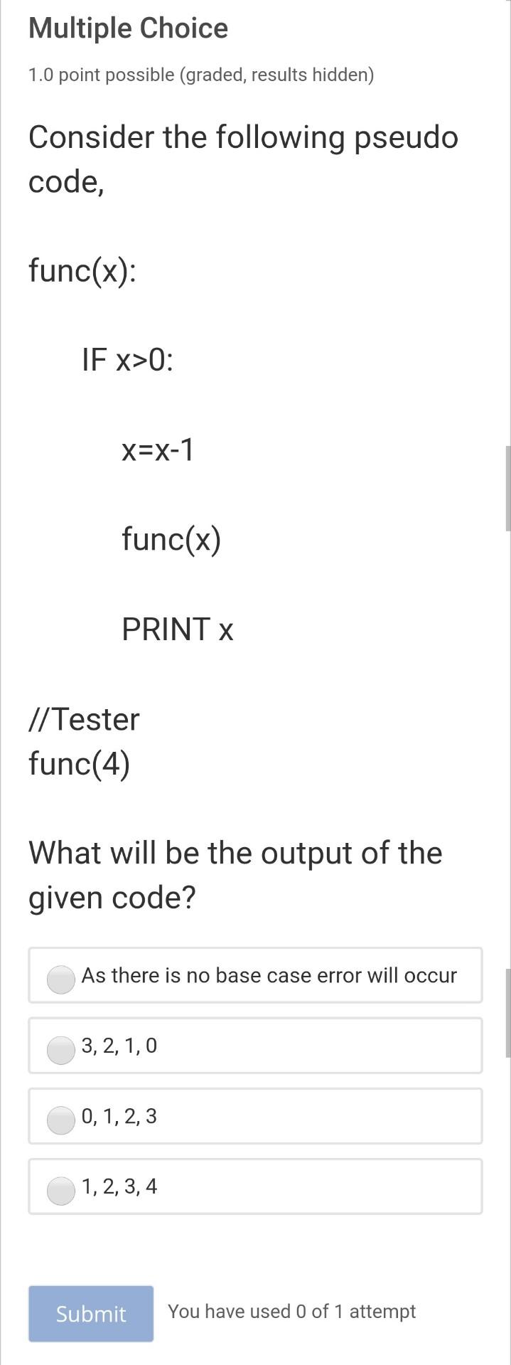 Solved Multiple Choice 1.0 Point Possible (graded, Results | Chegg.com