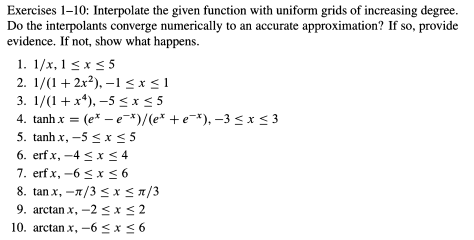 Solved Construct MATLAB: for Exercises 10: Interpolate the | Chegg.com